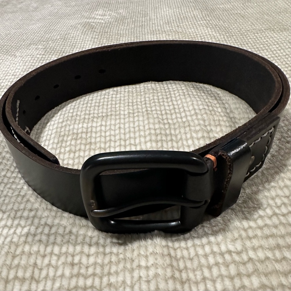 Men's Timberland Pro Double Stitch Black Leather Belt